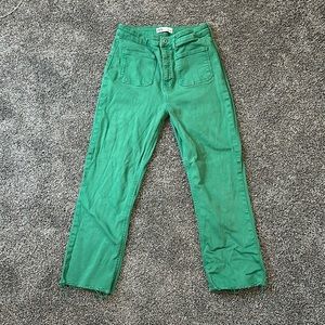 Green Zara Straight Leg Jeans💚